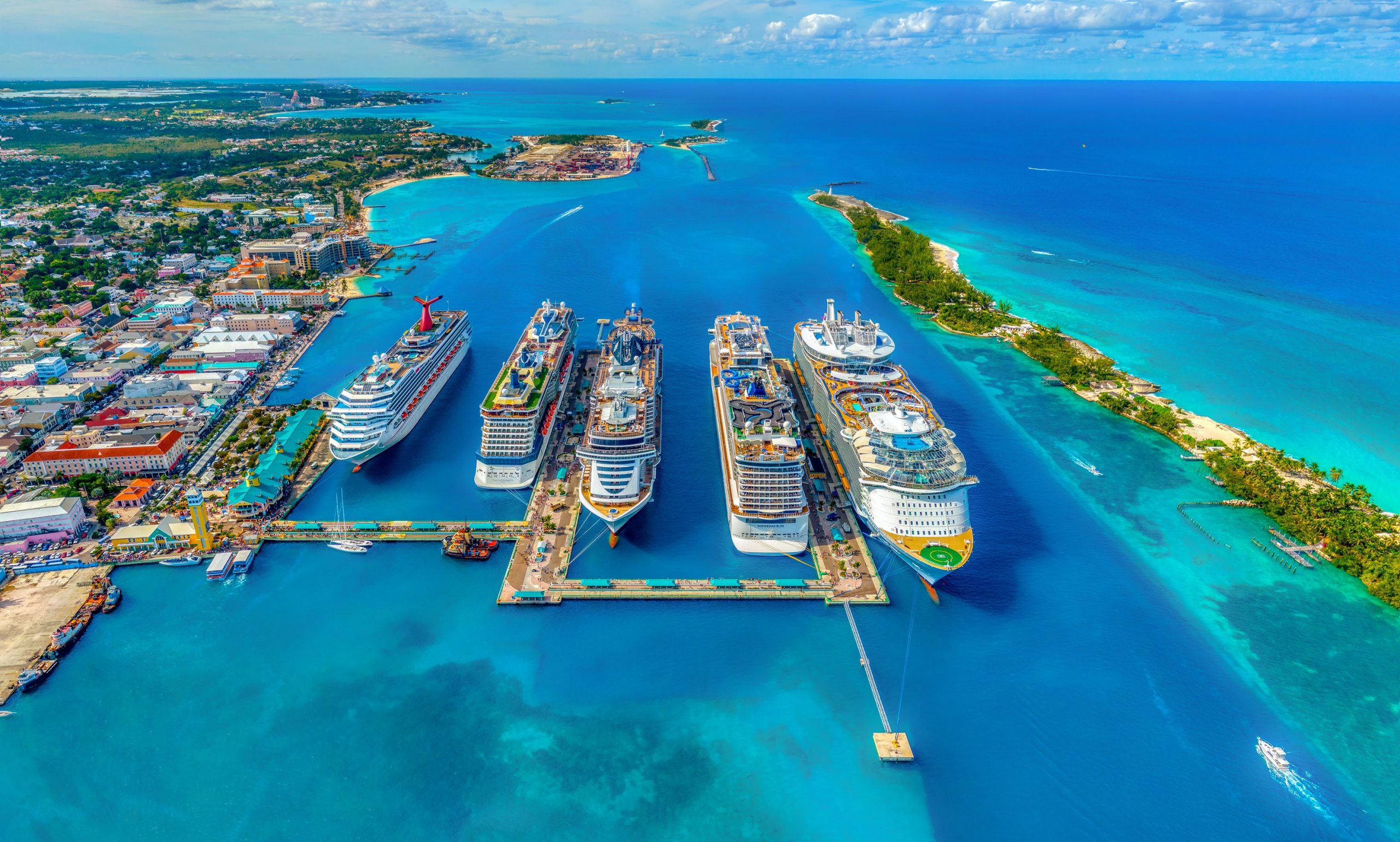 Cruise Ships in Port in Nassau Bahamas