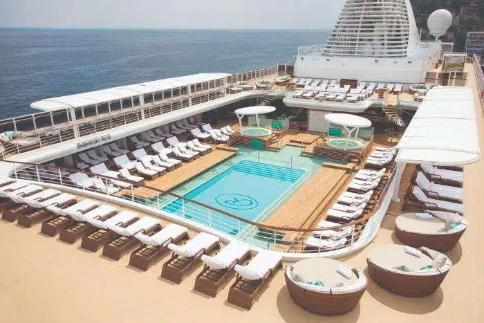 EXP-Pool-Deck-1 Regent Seven Seas pool deck at sunset