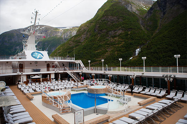 Azamara pool deck with ocean views
