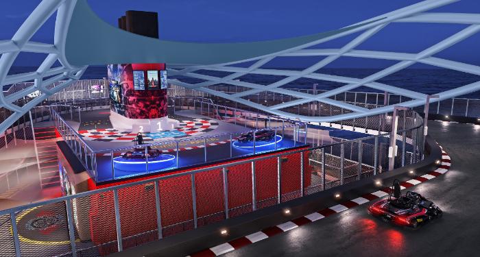 Norwegian Cruise Line top deck podium area