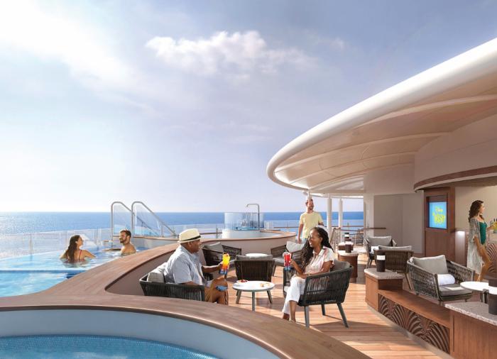 Disney Cruise Line pool deck and water features