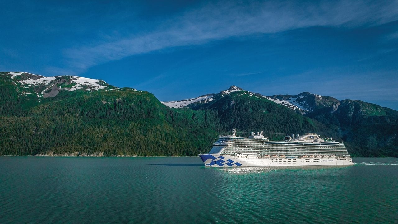 Discovery Princess Cruising Alaska’s Inside Passage Discovery Princess cruises Alaska's Inside Passage amid turquoise waters and snow-capped mountains