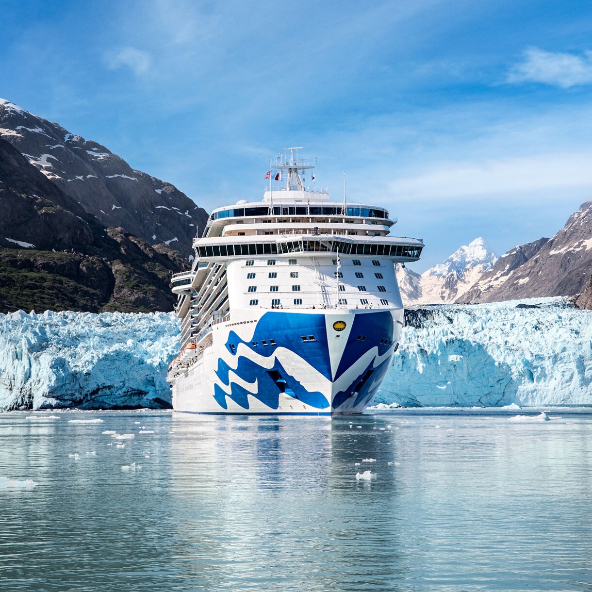 Majestic Princess Cruising Glacier Bay, Alaska Majestic Princess cruising through icy waters of Glacier Bay, Alaska